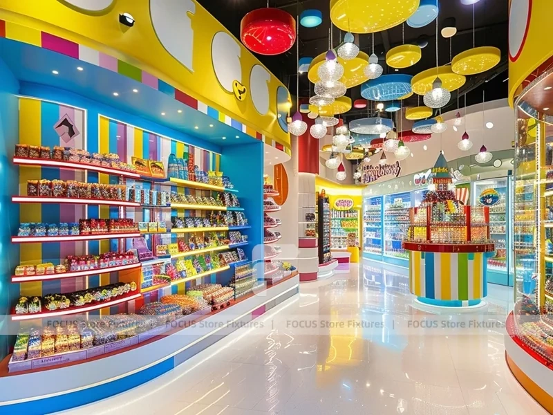 Toy Candy with Yellow Feature Counters Sweet Retail Layout