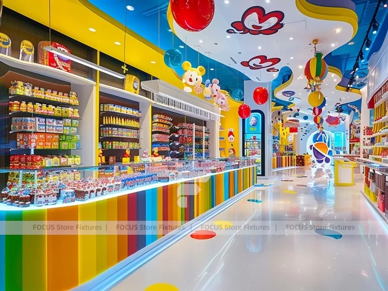 Toy Candy with Yellow Feature Counters Sweet Retail Layout