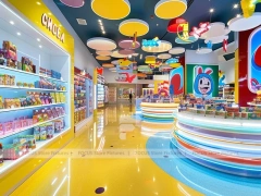 Toy Candy with Yellow Feature Counters Sweet Retail Layout