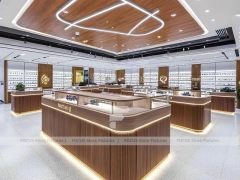 Walnut LED Eyewear Retail Gallery with LED Edge Counter
