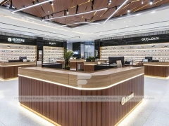 Walnut LED Vision Boutique System with LED Edge Counter