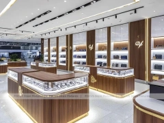 Walnut LED Vision Boutique System with LED Edge Counter