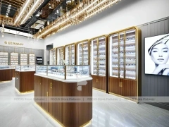 Warm Walnut Eyewear Showroom for Premium Eyewear Boutique