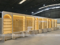 Warm White Arched Perfume Wall Display