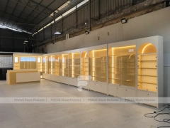 Warm White Arched Perfume Wall Display