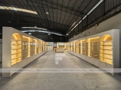 Warm White Arched Perfume Wall Display