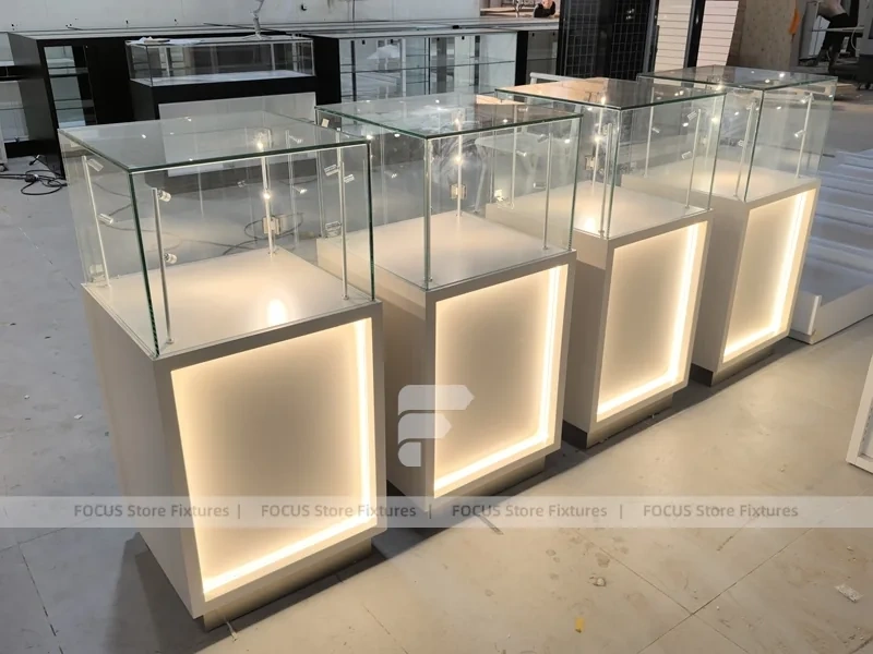 Warm White Arched Perfume Wall Display