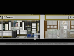 White Gold Jewelry Kiosk With U Shape Glass Counters