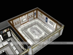White Gold Jewelry Kiosk With U Shape Glass Counters