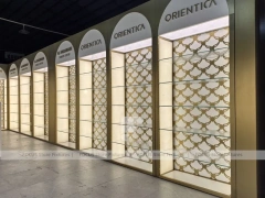 White Gold Perfume Arch Passage Display