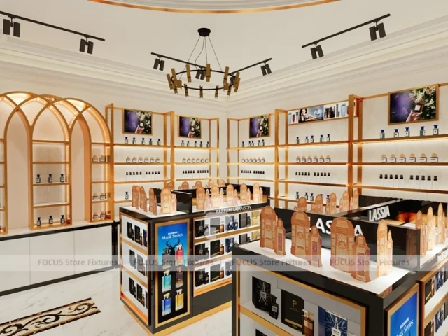 White Gold Perfume Boutique With Arched Wall Bays