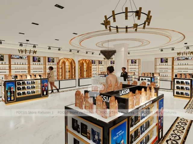 White Gold Perfume Boutique With Arched Wall Bays