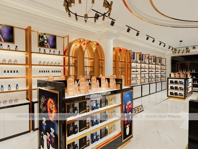 White Gold Perfume Boutique With Arched Wall Bays