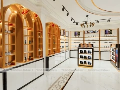 White Gold Perfume Boutique With Curved Reception Desk