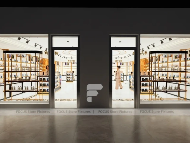 White Gold Perfume Boutique With Curved Reception Desk