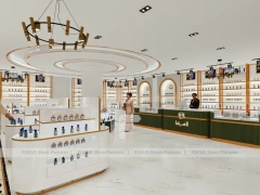 White Gold Perfume Island Display Around Center Column