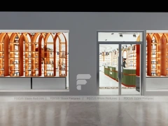 White Gold Perfume Showroom With Round Center Column
