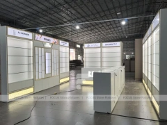 White Illuminated Perfume Kiosk Storefront