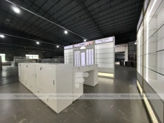 White Illuminated Perfume Kiosk Storefront