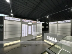 White Illuminated Perfume Kiosk Storefront