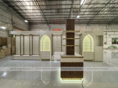 White Perfume Corner Layout With Arch Doorway