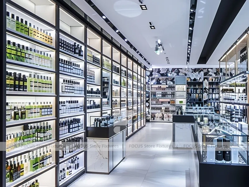 White Perfume Wall Gallery With Slim Black Frames