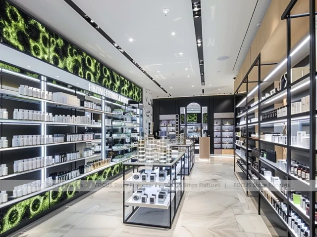White Perfume Wall Gallery With Slim Black Frames