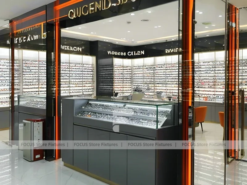 Amber Corridor Vision Retail Passage with Slim Center Display Tables