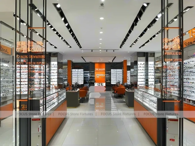 Amber Corridor Vision Retail Passage with Slim Center Display Tables