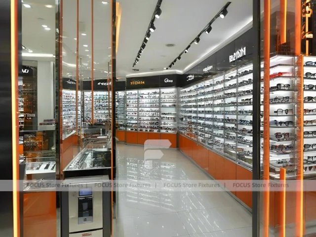 Amber Corridor Vision Retail Passage with Slim Center Display Tables