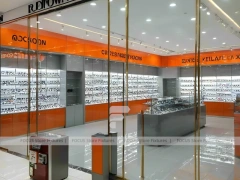 Amber Corridor Vision Retail Passage with Slim Center Display Tables