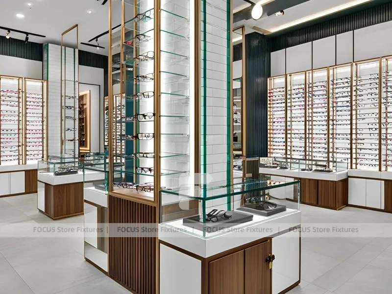 Architectural Emerald Optical Display Corridor with Vertical Lighting Spine