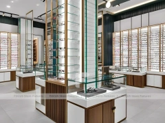 Architectural Emerald Optical Display Corridor with Vertical Lighting Spine