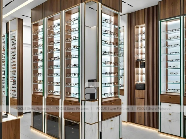 Architectural Emerald Optical Display Corridor with Vertical Lighting Spine