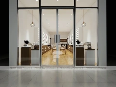 Blush Accent Optical Concept Fixture with Glass Shopfront Entry
