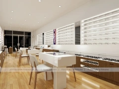Blush Accent Optical Concept Fixture with Glass Shopfront Entry