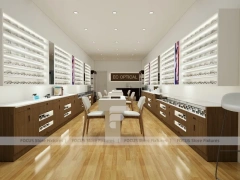 Blush Accent Optical Concept Fixture with Glass Shopfront Entry