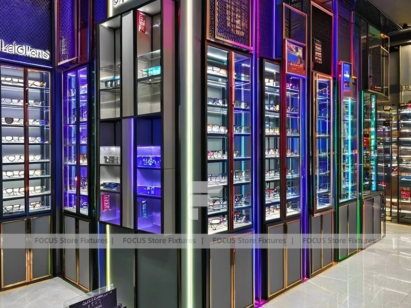 Blush Accent Optical Concept Store with Central Demo Podium