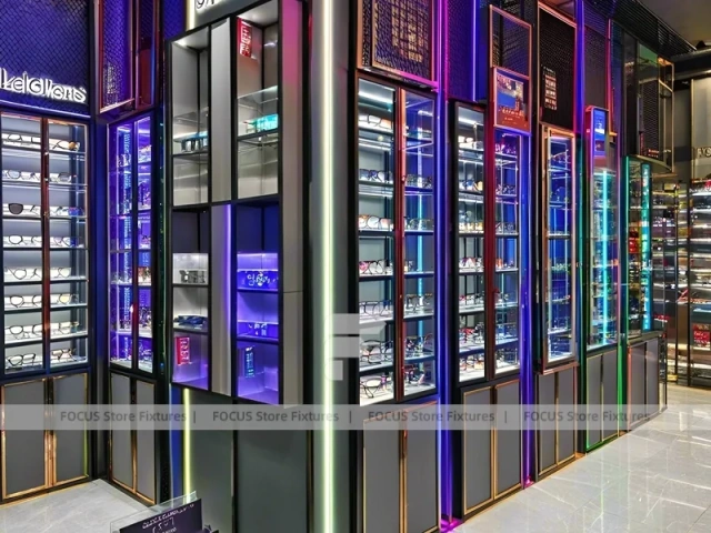 Blush Accent Optical Concept Store with Central Demo Podium