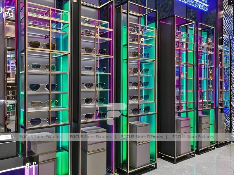 Blush Accent Optical Concept Store with Central Demo Podium