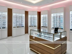 Blush Accent Optical Consultation Lounge with Arched Display Alcoves