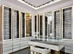 Blush Accent Optical Consultation Lounge with Soft Hospitality Seating