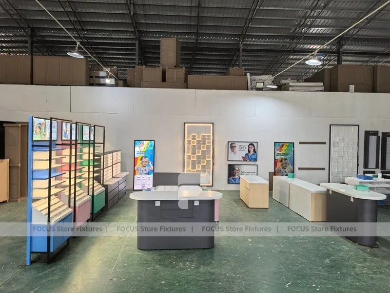 Blush Accent Optical Fixture Prototype with Freestanding Panel Modules