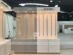 Blush Accent Optical Fixture System with Freestanding Sample Rack