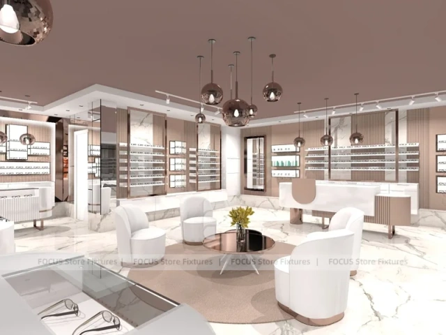 Blush Accent Optical Lounge Studio with Sofa Conversation Area