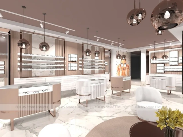 Blush Accent Optical Lounge Studio with Sofa Conversation Area