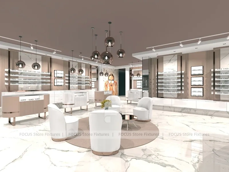 Blush Accent Optical Lounge Studio with Sofa Conversation Area