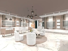 Blush Accent Optical Lounge Studio with Sofa Conversation Area
