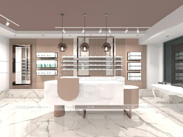 Blush Accent Optical Lounge Studio with Sofa Conversation Area