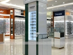 Blush Accent Optical Mall Display for Premium Eyewear Boutique